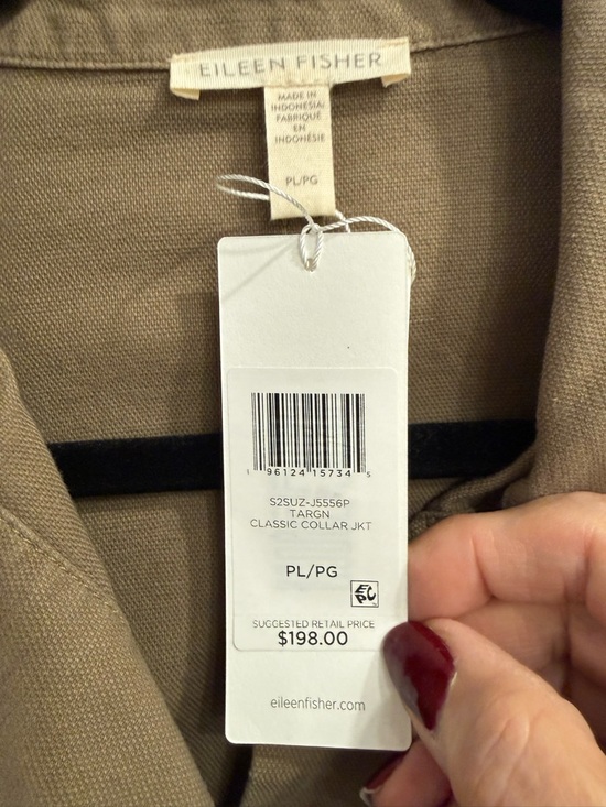 Eileen Fisher Neutral Taupe Lightweight Shirt Jacket - Picture 3 of 4